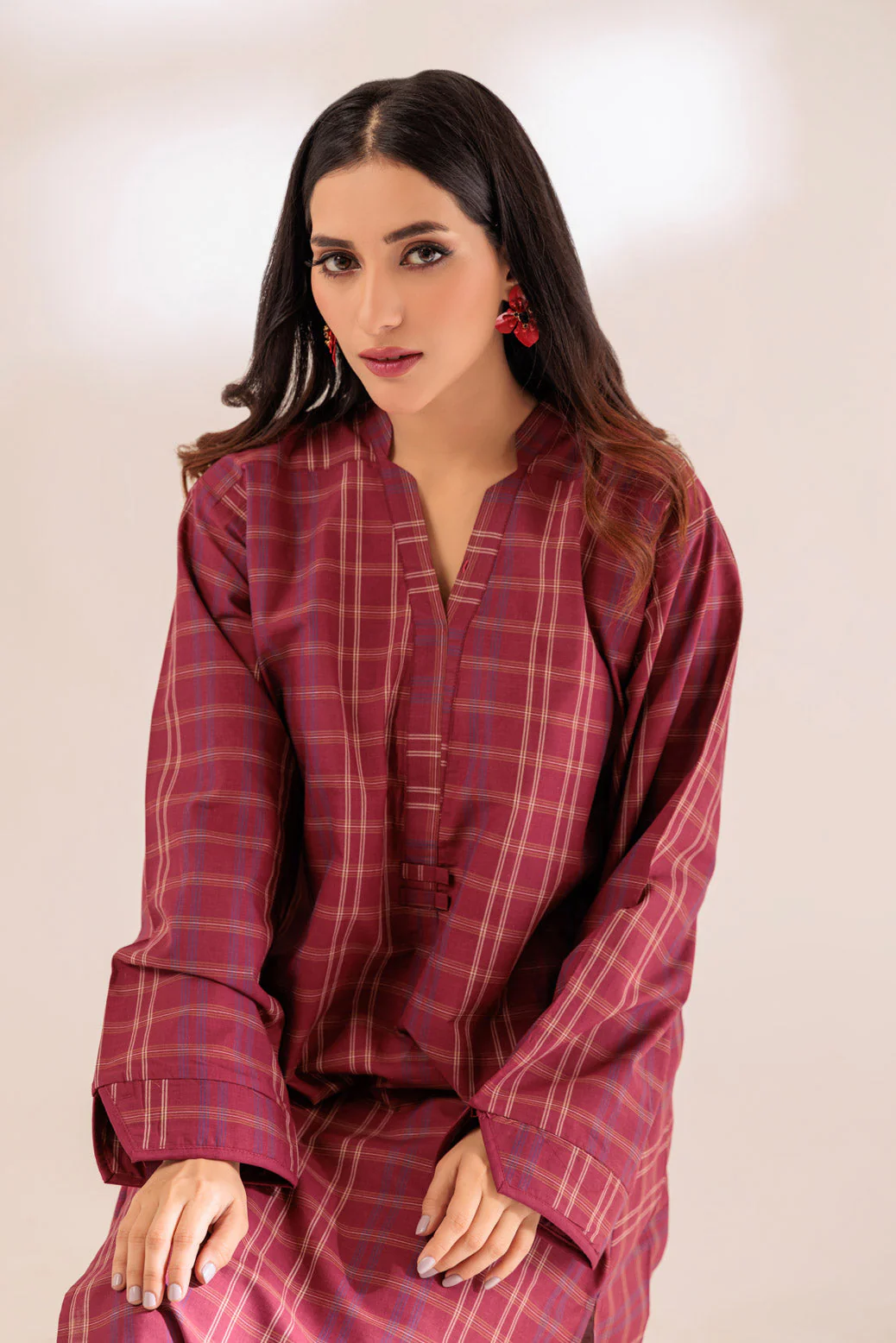 MAROON-YARN DYED-2 PIECE (BSSS232P16) - Image 4