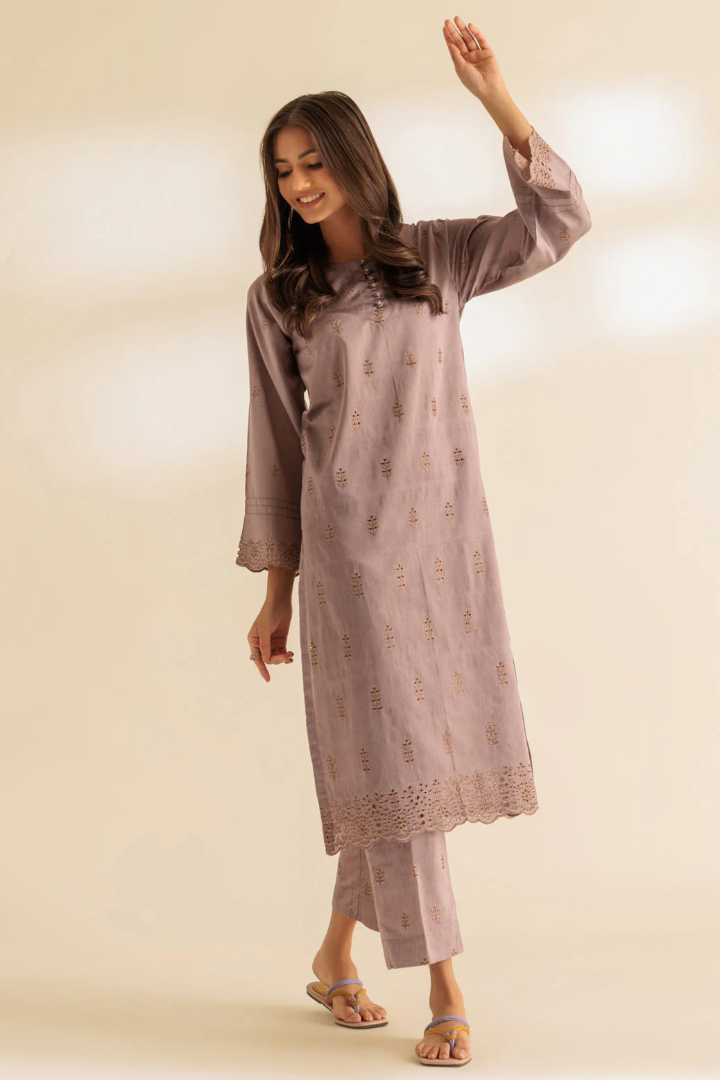 MAUVE-RAW SILK-2 PIECE (SS5242P06) - Image 4