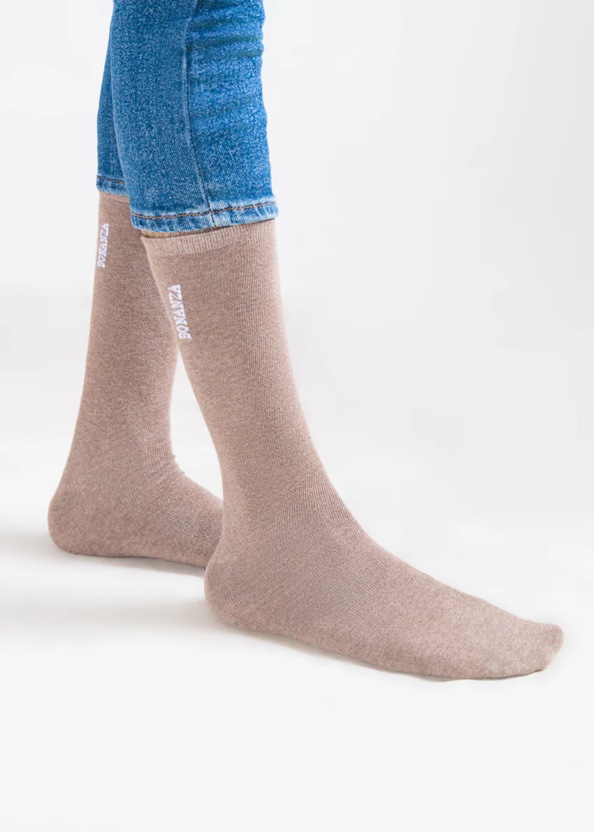 Light Brown Mid Calf Socks (MDMG3) - Image 4