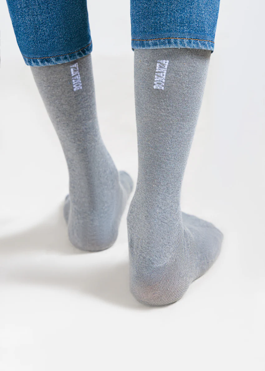 Khaki Grey Mid Calf Socks (MDMK2) - Image 3