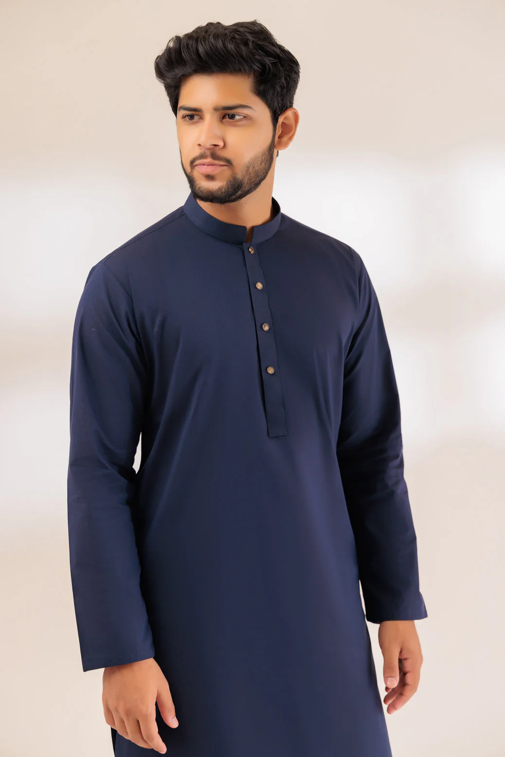 MN-BLUE-BLENDED-KURTA PAJAMA TROUSER - (KSS23-061) - Image 2
