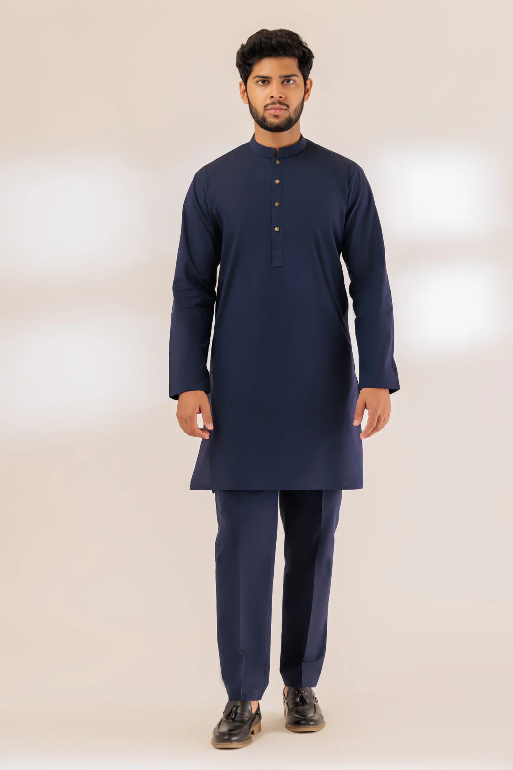 MN-BLUE-BLENDED-KURTA PAJAMA TROUSER - (KSS23-061) - Image 3