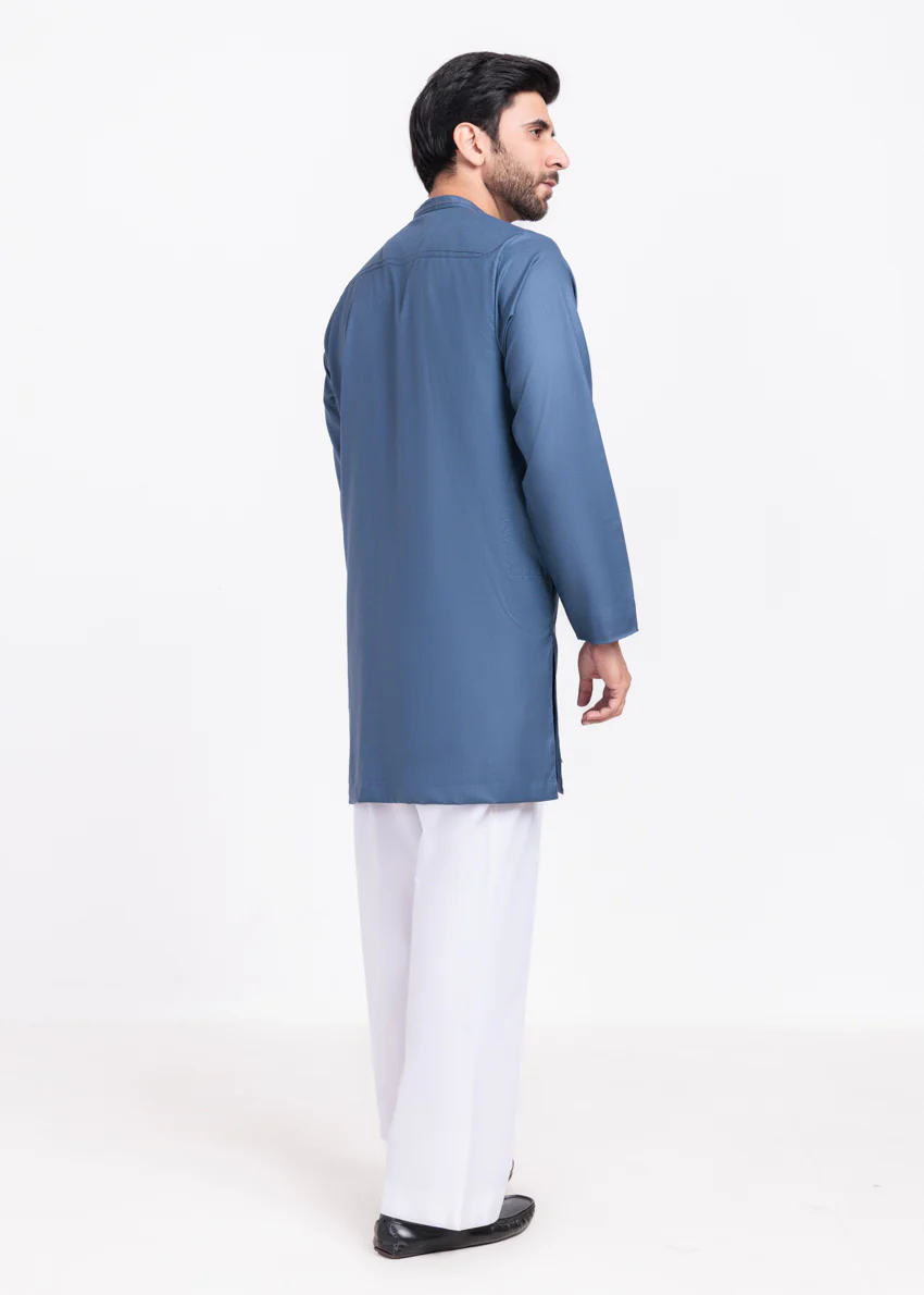 Blue-Blended-Kurta - (MP1PBW25BM10N1) - Image 2