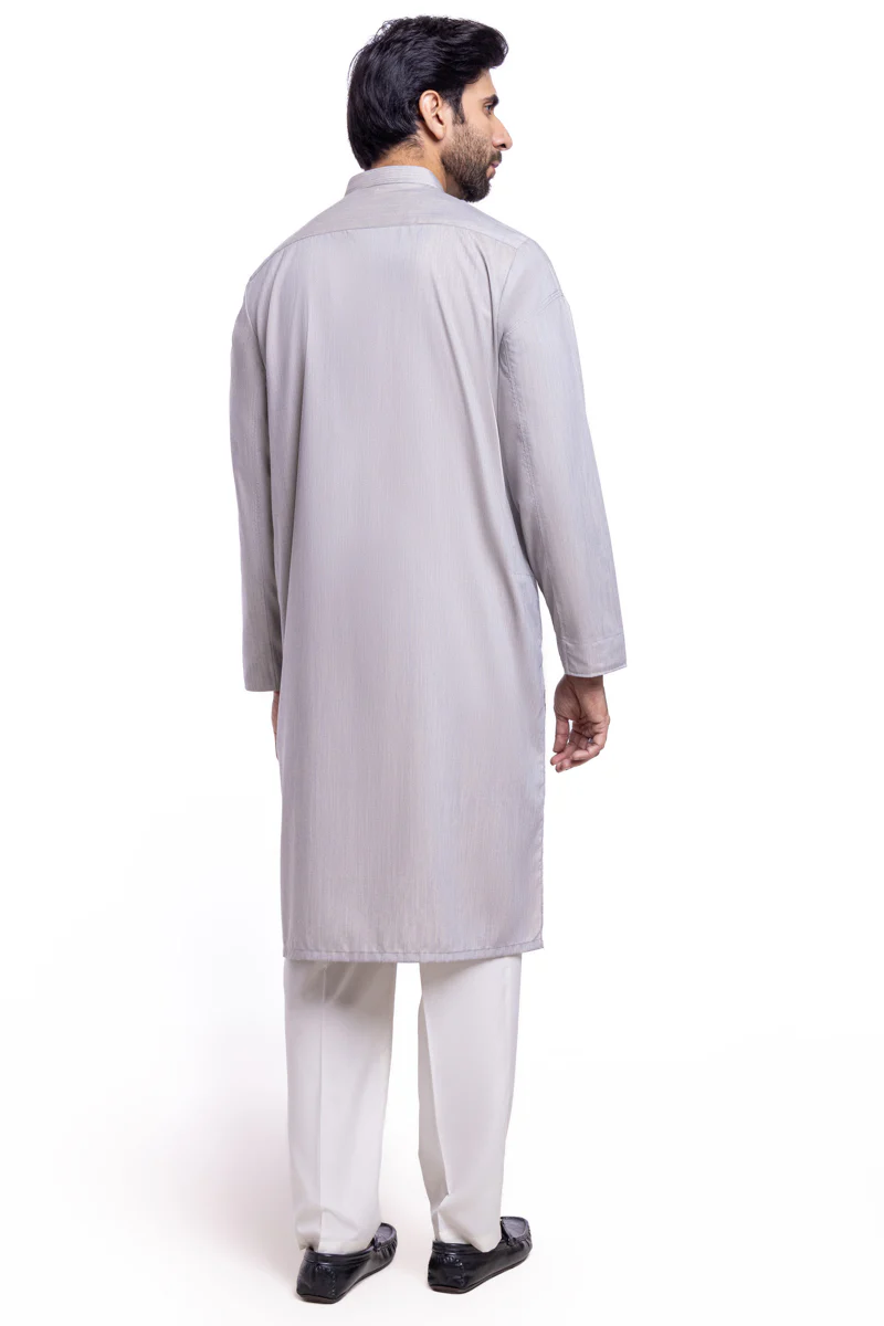 Grey-Blended-Kurta - (MP1PBW25BM10N3) - Image 2