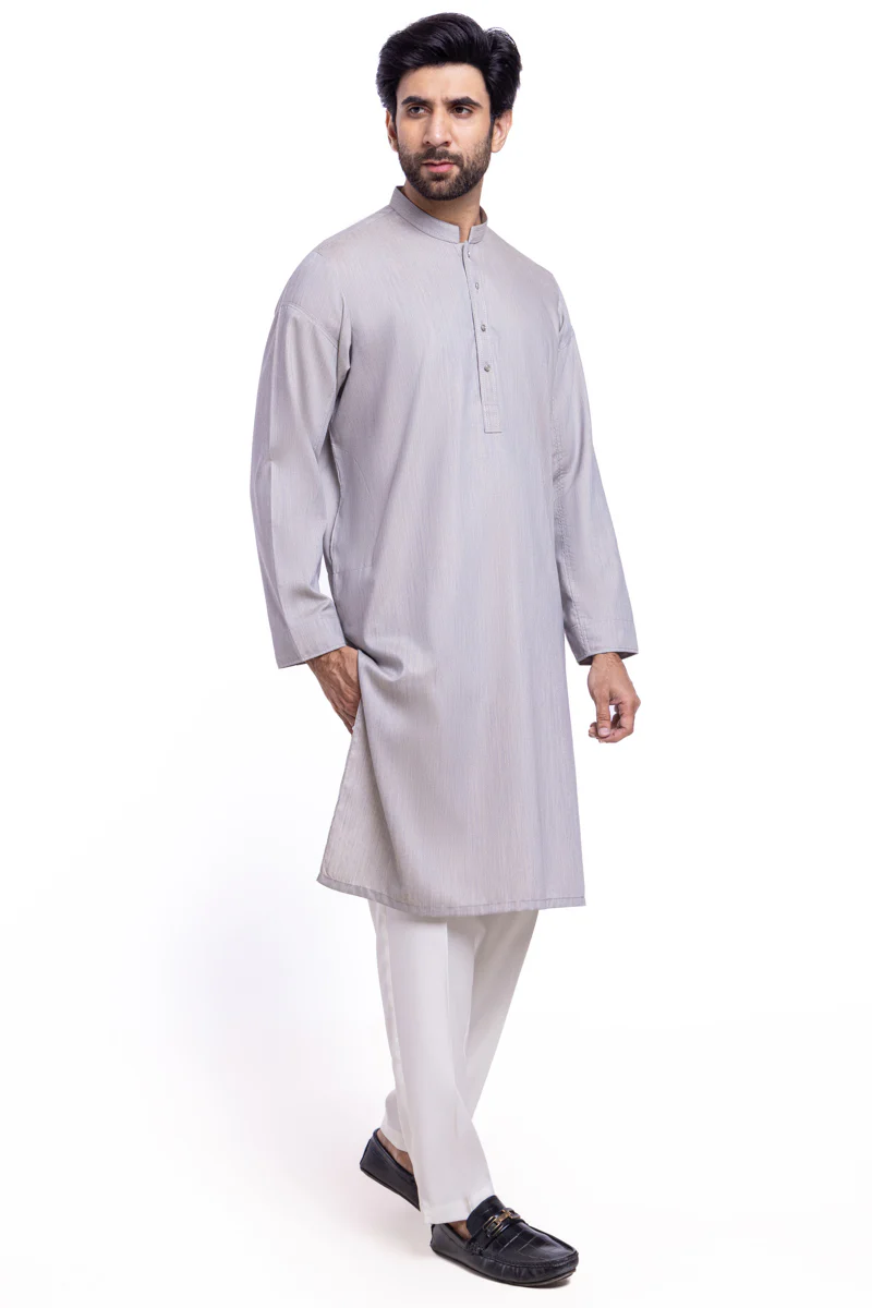 Grey-Blended-Kurta - (MP1PBW25BM10N3) - Image 3