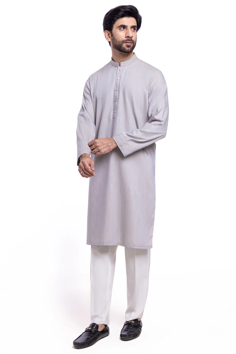 Grey-Blended-Kurta - (MP1PBW25BM10N3) - Image 4
