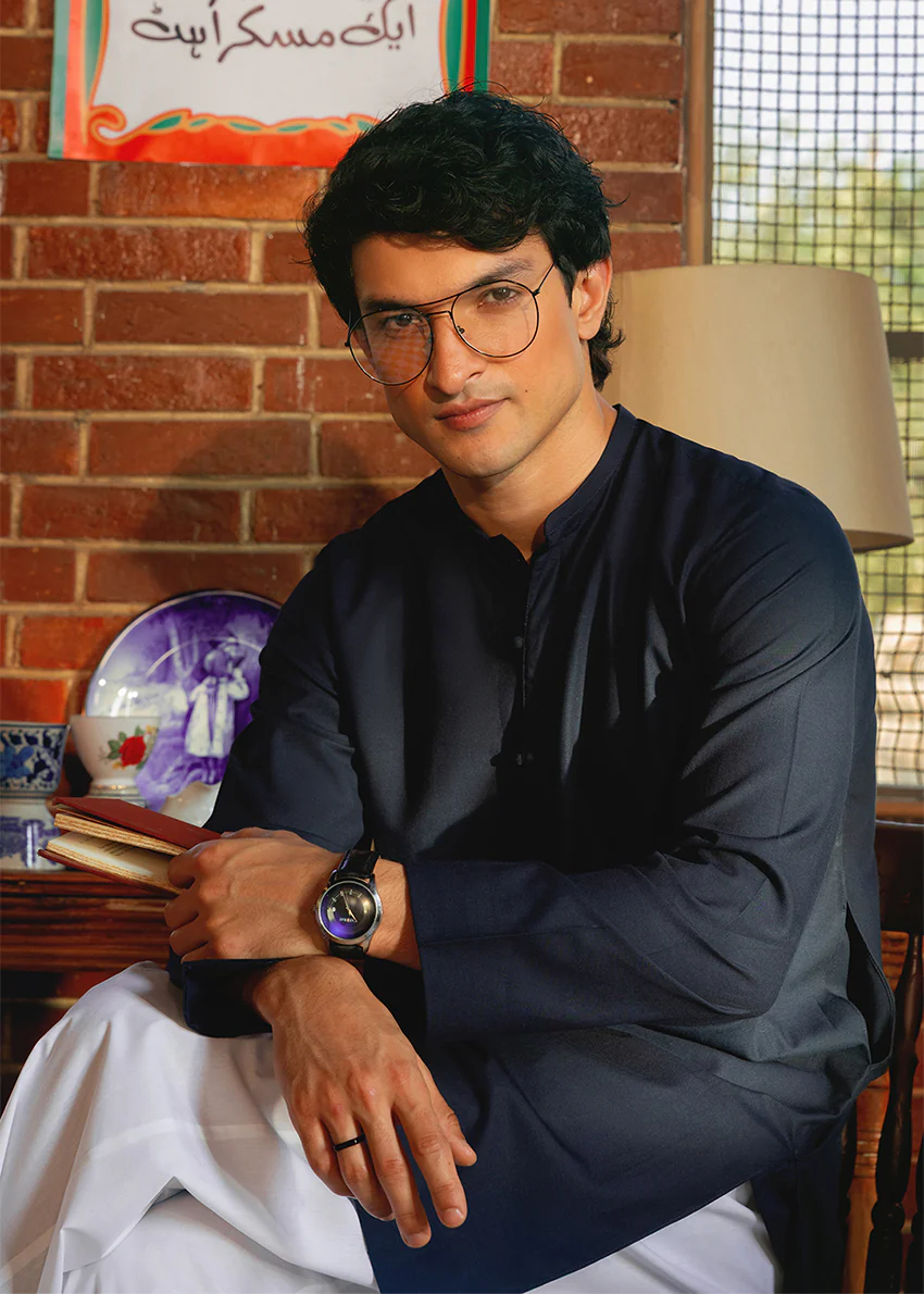 Navy-Blended-Kurta - (MP1PBW25BM10N4) - Image 3
