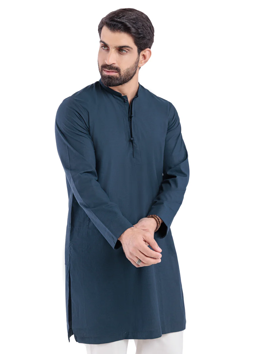 Navy-Blended-Kurta - (MP1PBW25BM10N4) - Image 8