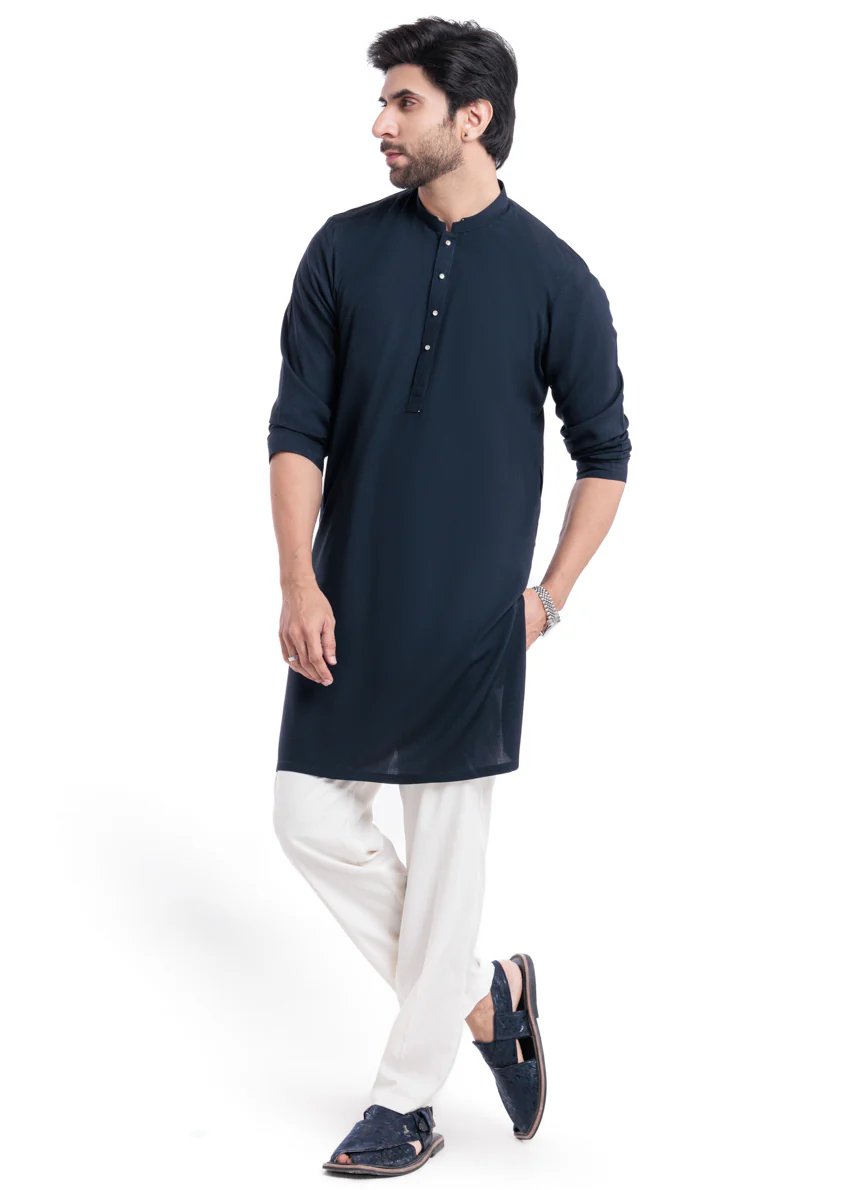 D-Blue-Blended-Kurta - (MP1PBW25BM11D2) - Image 3