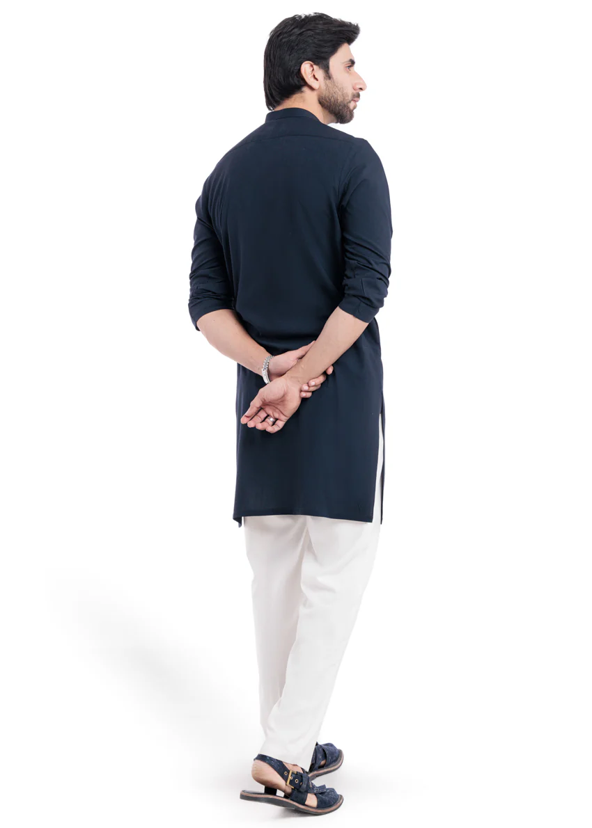 D-Blue-Blended-Kurta - (MP1PBW25BM11D2) - Image 5