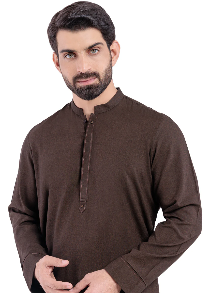 Brown-Blended-Kurta - (MP1PBW25BM11D4) - Image 3