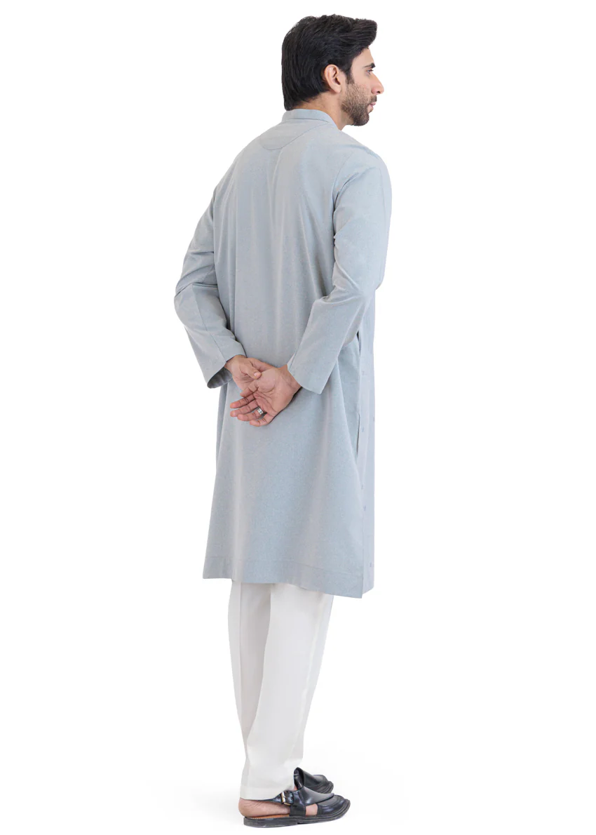 Aqua-Blended-Kurta - (MP1PBW25BM1J4) - Image 2