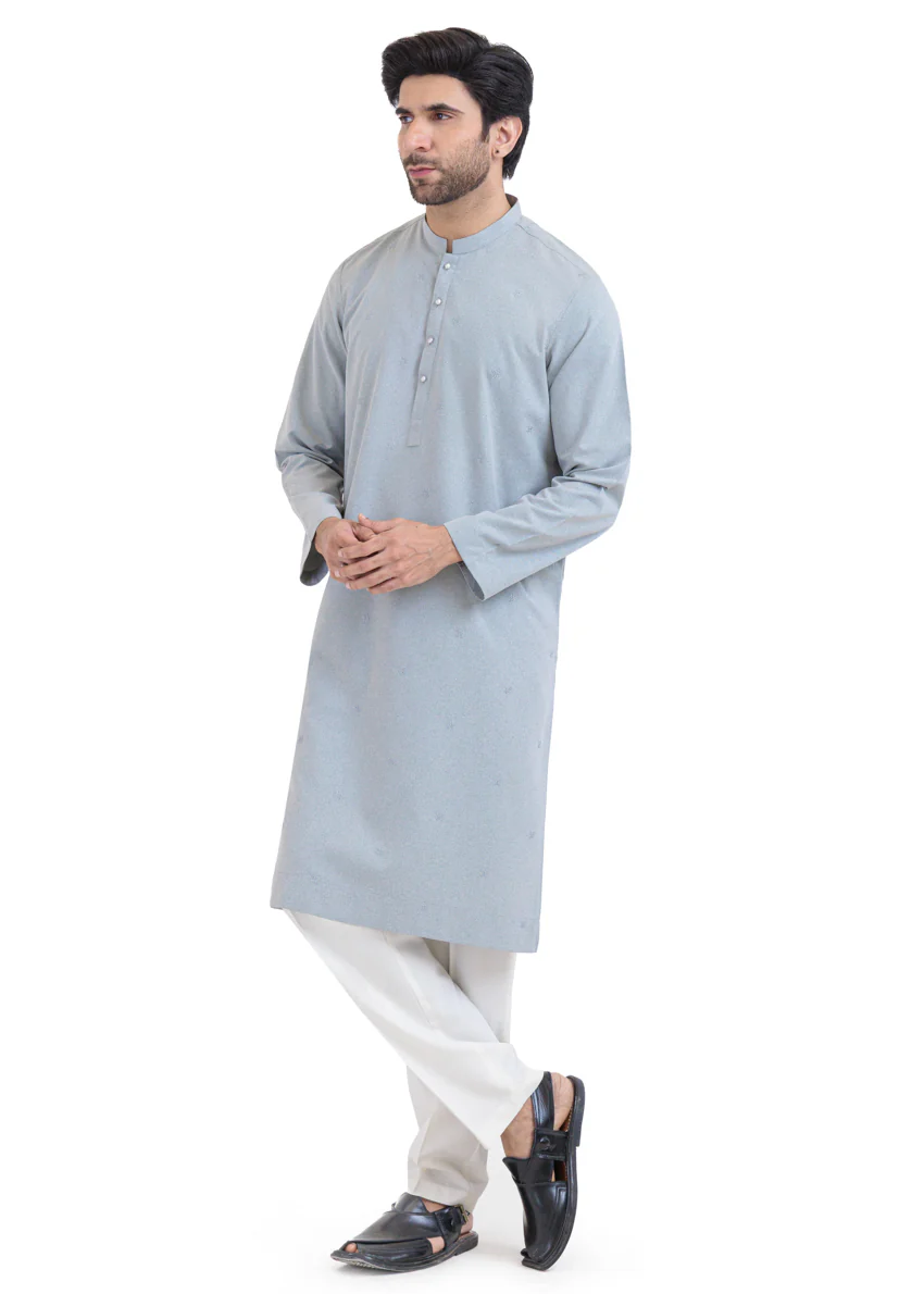 Aqua-Blended-Kurta - (MP1PBW25BM1J4) - Image 4