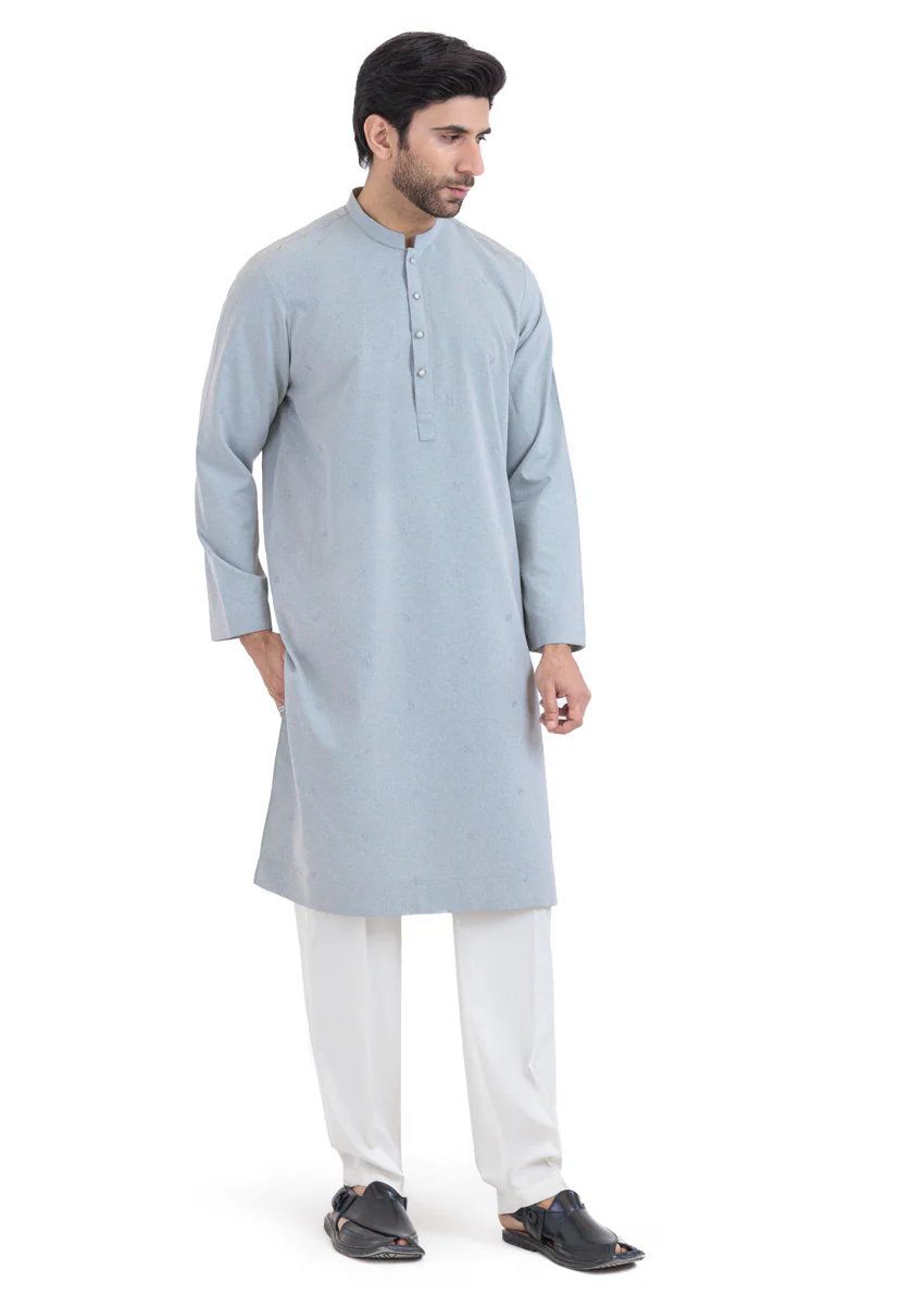 Aqua-Blended-Kurta - (MP1PBW25BM1J4) - Image 5