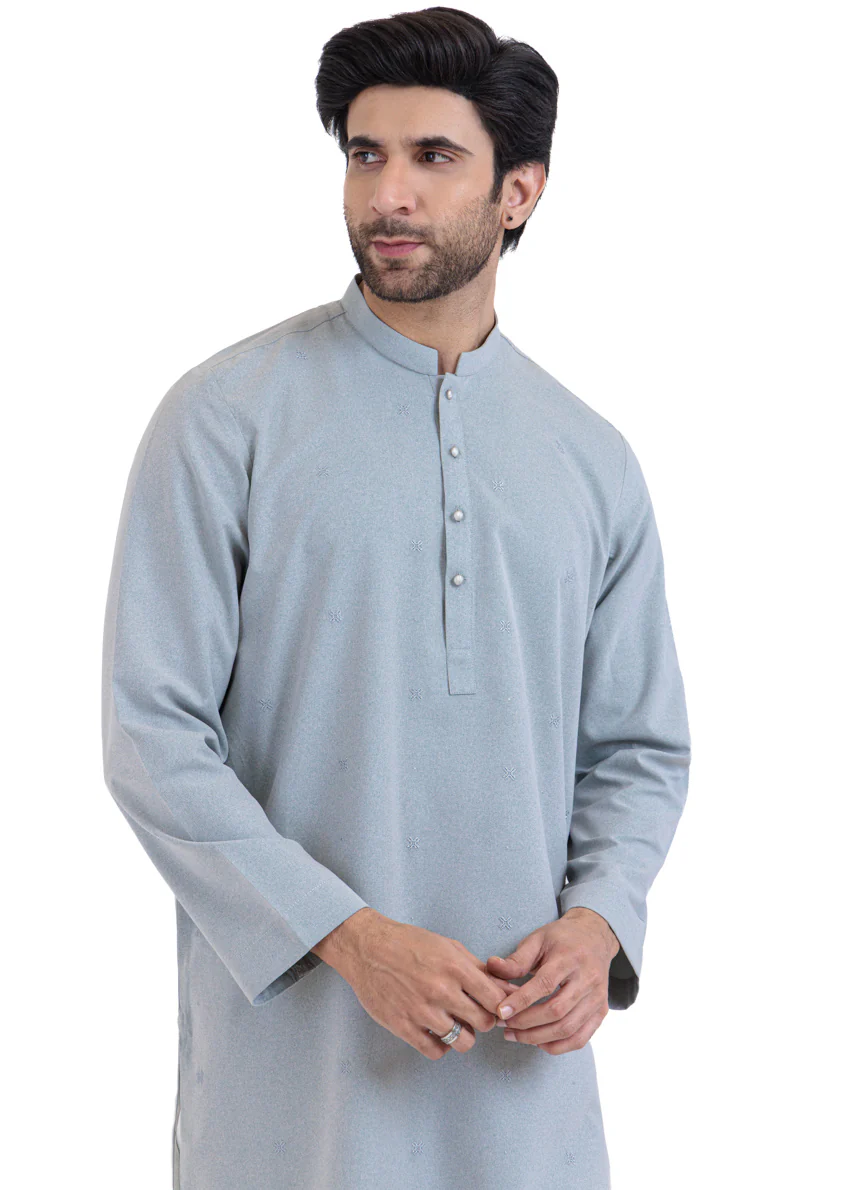 Aqua-Blended-Kurta - (MP1PBW25BM1J4) - Image 7