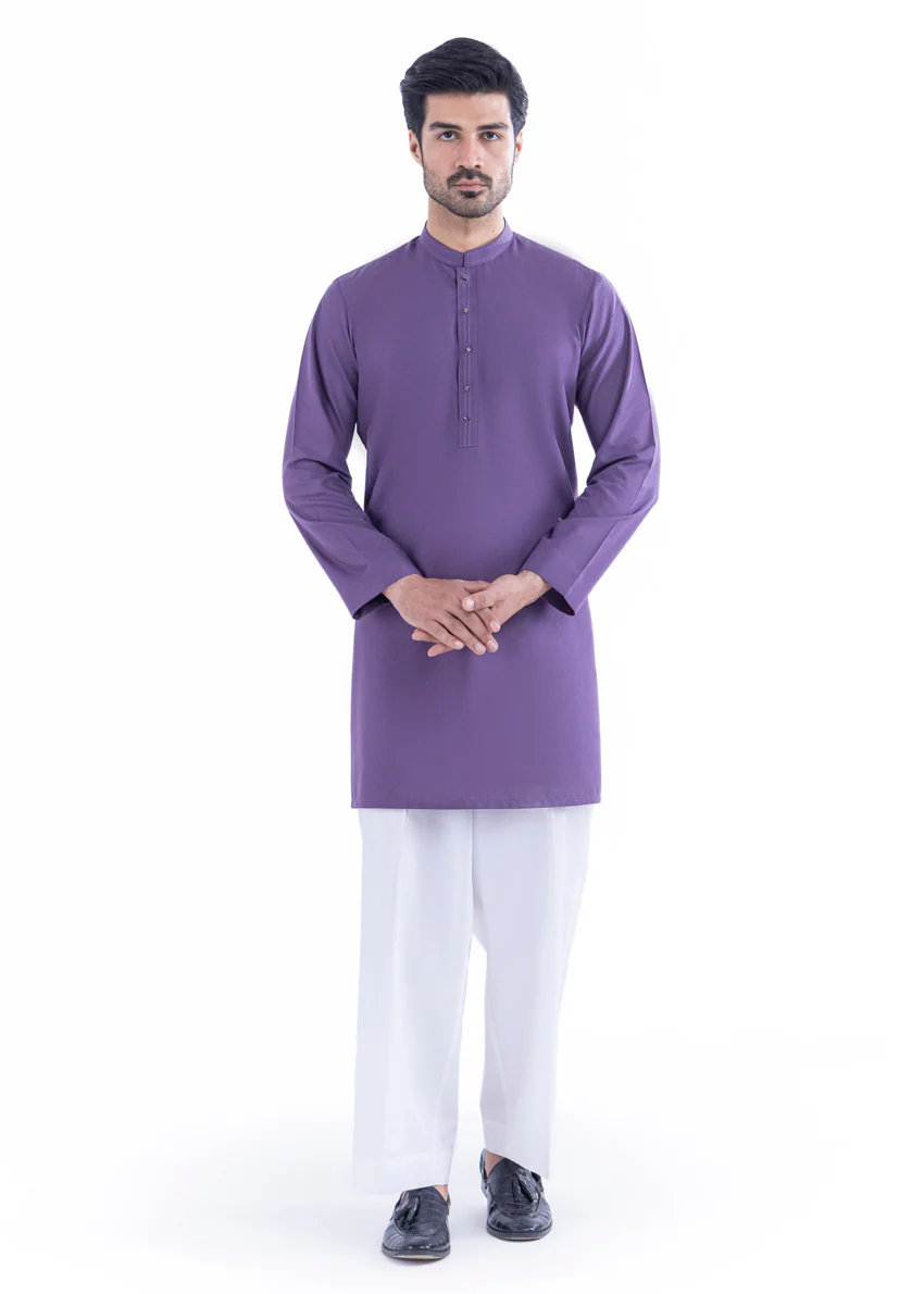 Purple-Blended-Kurta - (MP1PBW25BM9O1) - Image 3