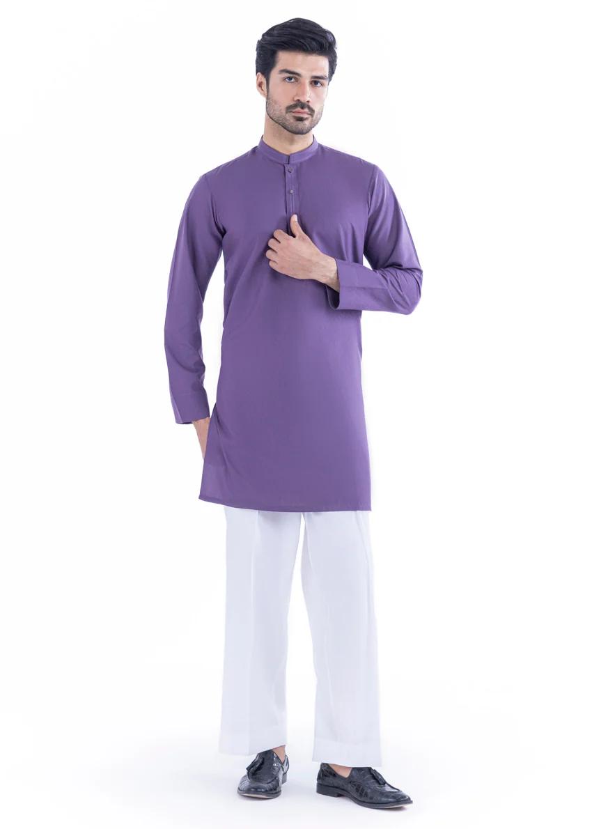 Purple-Blended-Kurta - (MP1PBW25BM9O1) - Image 4