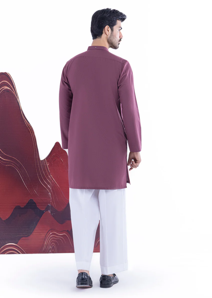 Maroon-Blended-Kurta - (MP1PBW25BM9O3) - Image 2