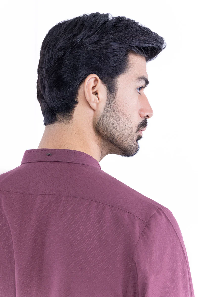 Maroon-Blended-Kurta - (MP1PBW25BM9O3) - Image 7