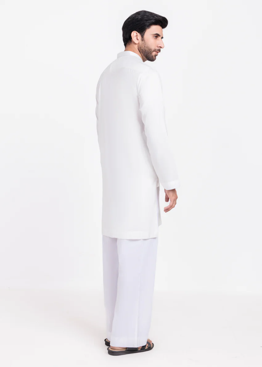 O-White-Blended-Kurta - (MP1PBW25BM9O4) - Image 2