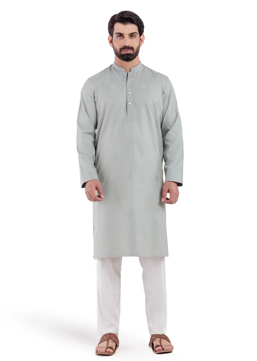 Sage-Blended-Kurta - (MP1PBW25BM9O5)