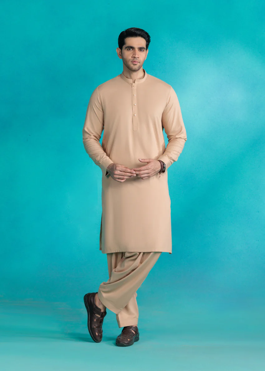 L-Brown-Blended-Shalwar Suit - (MP2PBBS26BM1F10) - Image 4