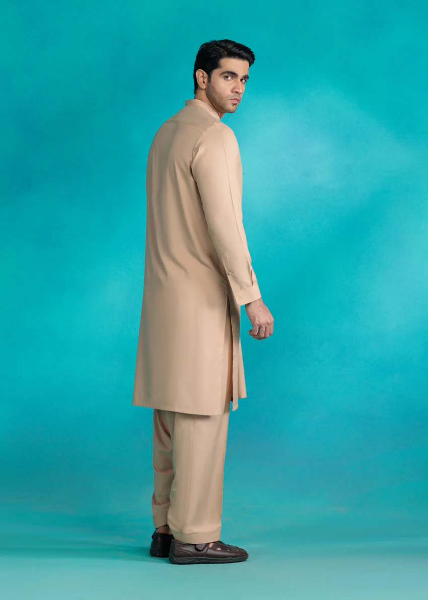 L-Brown-Blended-Shalwar Suit - (MP2PBBS26BM1F10) - Image 5