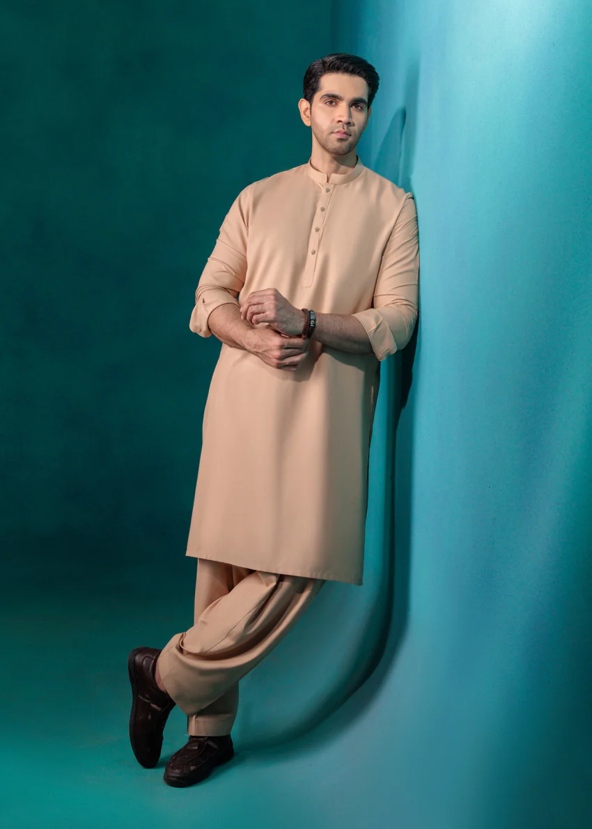 L-Brown-Blended-Shalwar Suit - (MP2PBBS26BM1F10) - Image 7