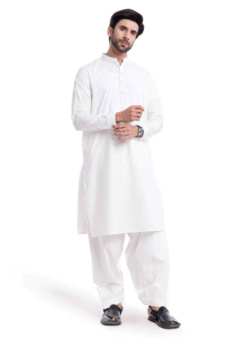 O-White-Cotton-Shalwar Suit - (MP2PBBW25ADD9) - Image 8