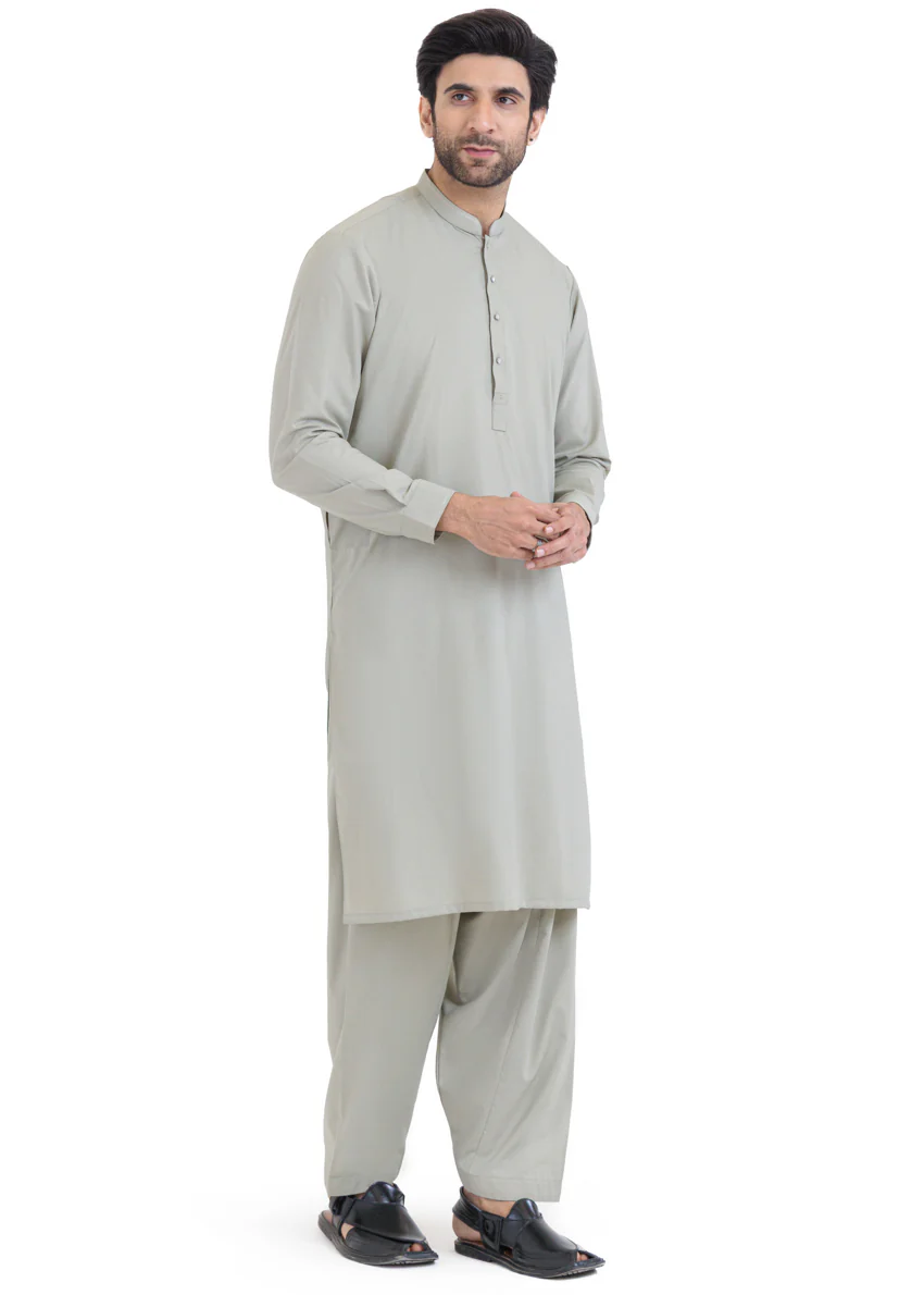 Sage-Blended-Shalwar Suit - (MP2PBBW25ADN18) - Image 5
