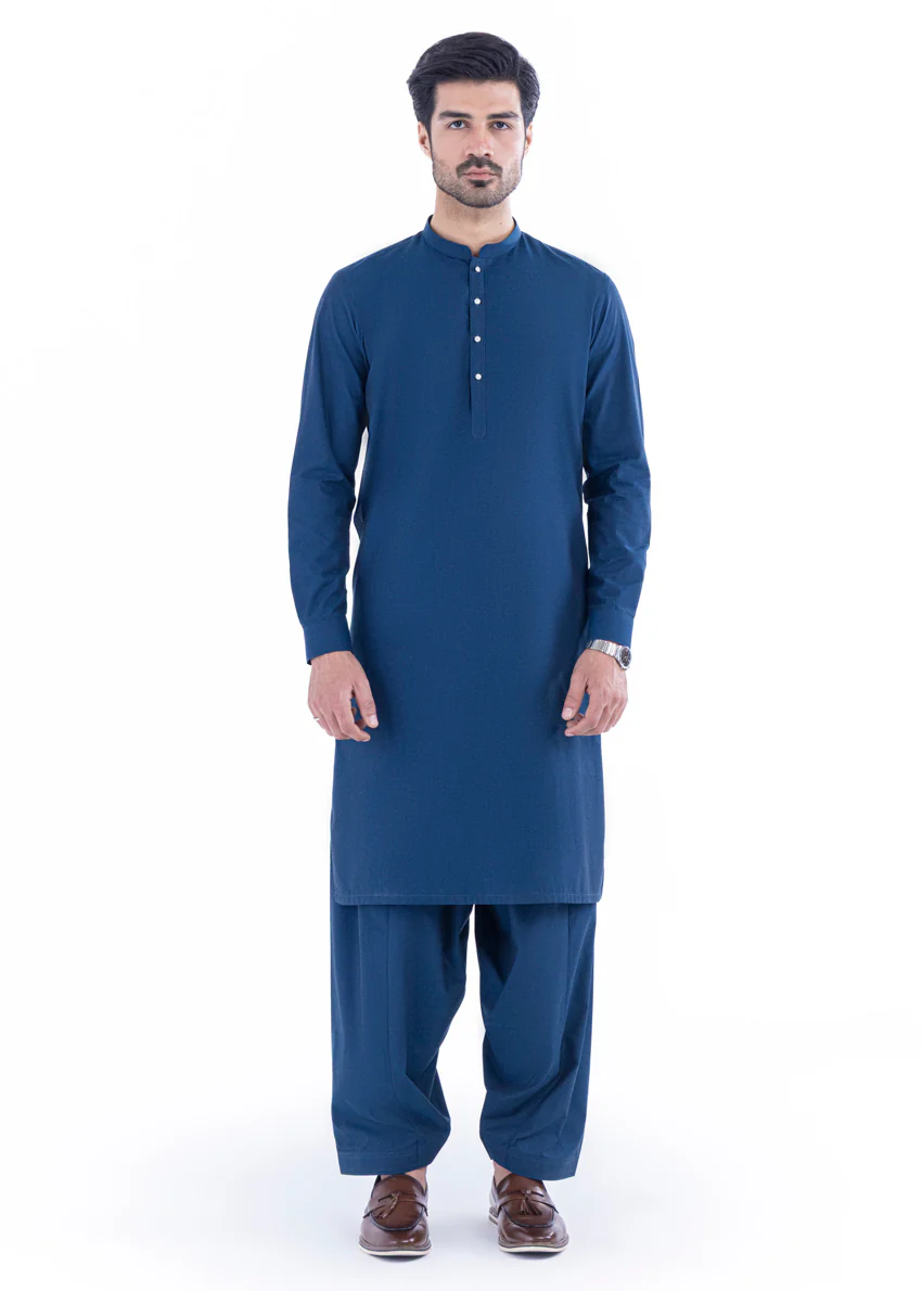 D-Teal-Cotton-Shalwar Suit - (MP2PBBW25ADN20) - Image 3