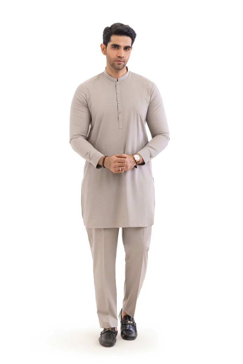 Taupe-Blended-Kurta Trouser - (MP2PBBW25ADN29)