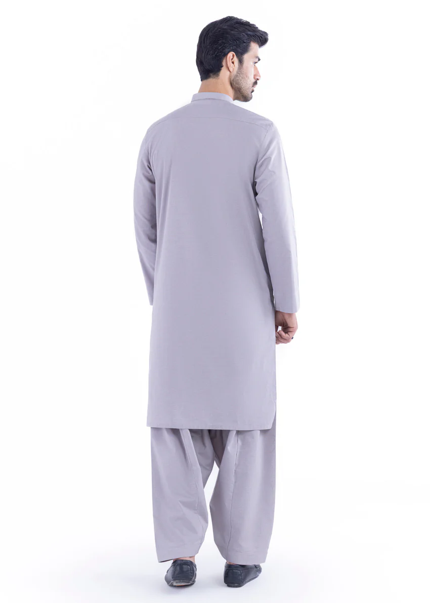L-Grey-Cotton-Shalwar Suit - (MP2PBBW25BM10N11) - Image 2