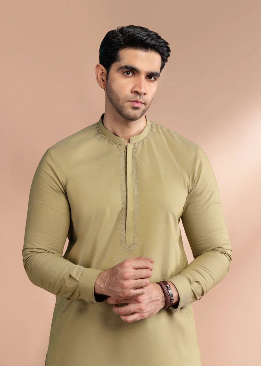 L-Olive-Cotton-Shalwar Suit - (MP2PBBW25BM10N18) - Image 7