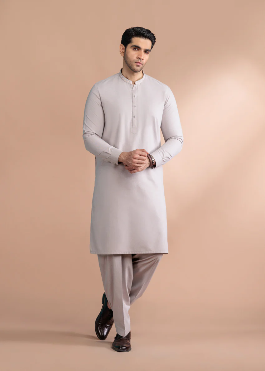 Peach-Blended-Shalwar Suit - (MP2PBBW25BM11D10) - Image 9
