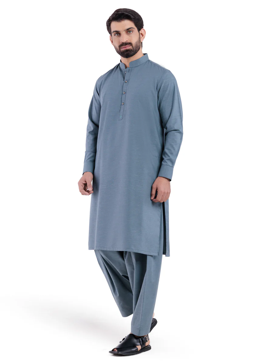 T-Blue-Blended-Shalwar Suit - (MP2PBBW25BM11D8) - Image 2