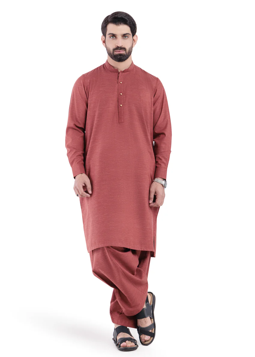 Rust-Blended-Shalwar Suit - (MP2PBBW25BM11D9) - Image 4