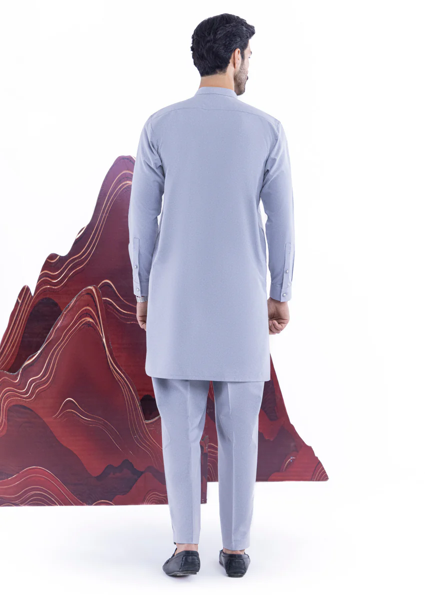 Grey-Blended-Kurta Trouser - (MP2PBBW25BM1J14) - Image 2