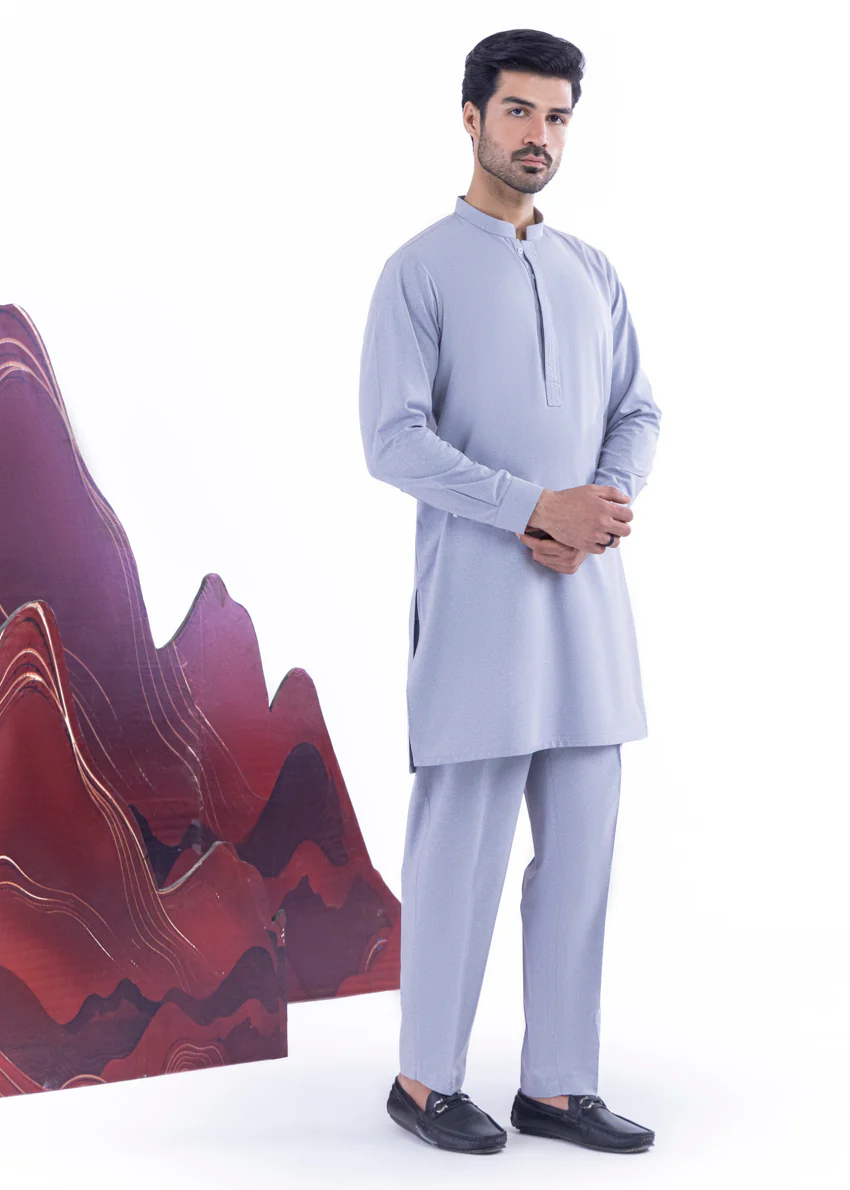 Grey-Blended-Kurta Trouser - (MP2PBBW25BM1J14) - Image 4