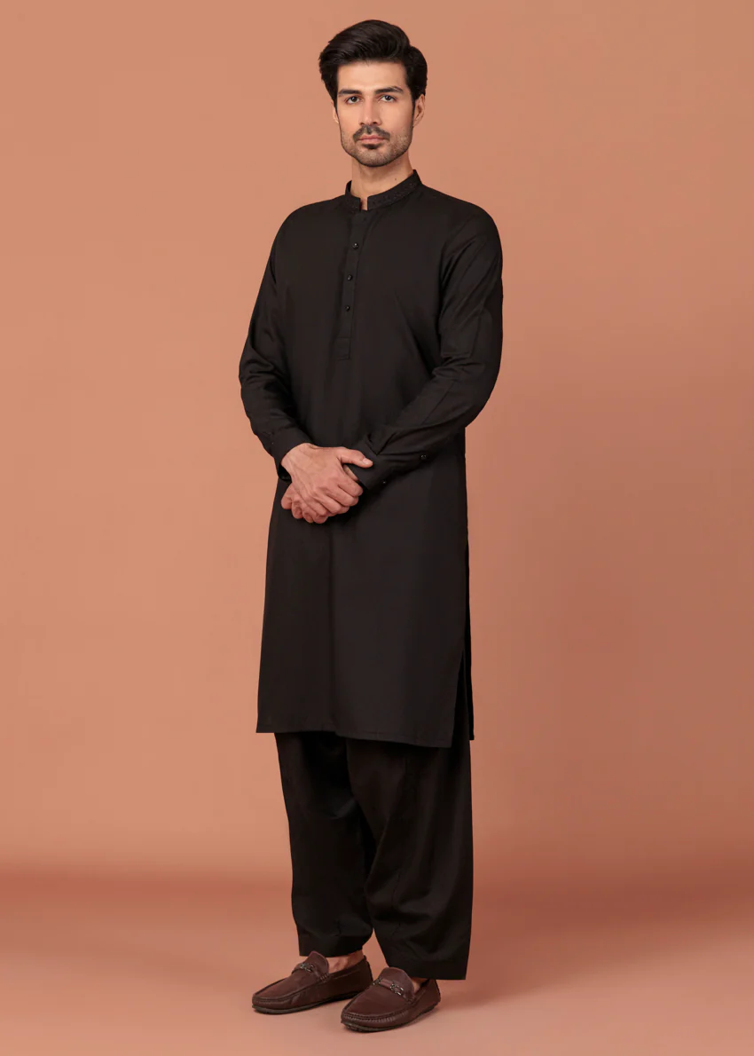 Black-Blended-Shalwar Suit - (MP2PBBW25BM1J8) - Image 3