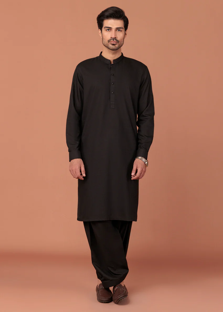 Black-Blended-Shalwar Suit - (MP2PBBW25BM1J8) - Image 4