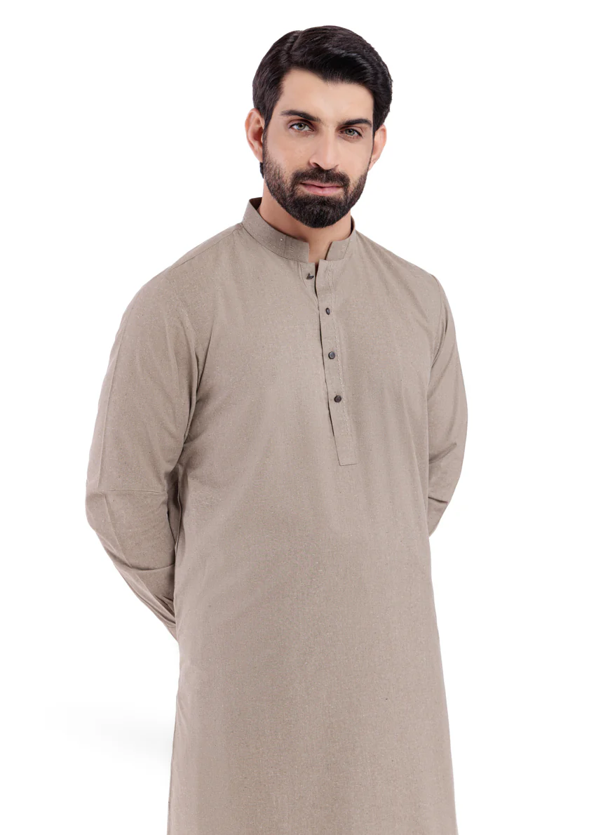 Brown-Blended-Shalwar Suit - (MP2PBBW25BM9O10) - Image 3