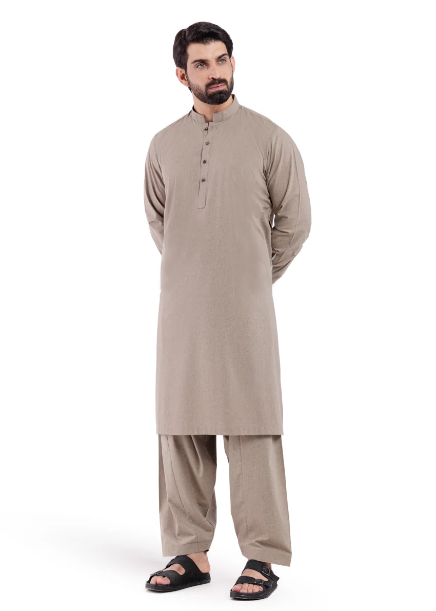Brown-Blended-Shalwar Suit - (MP2PBBW25BM9O10) - Image 7