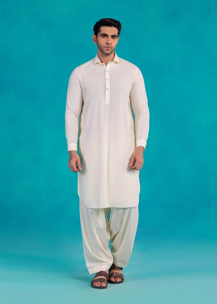 Cream-Blended-Shalwar Suit - (MP2PSBS26BM5J2)