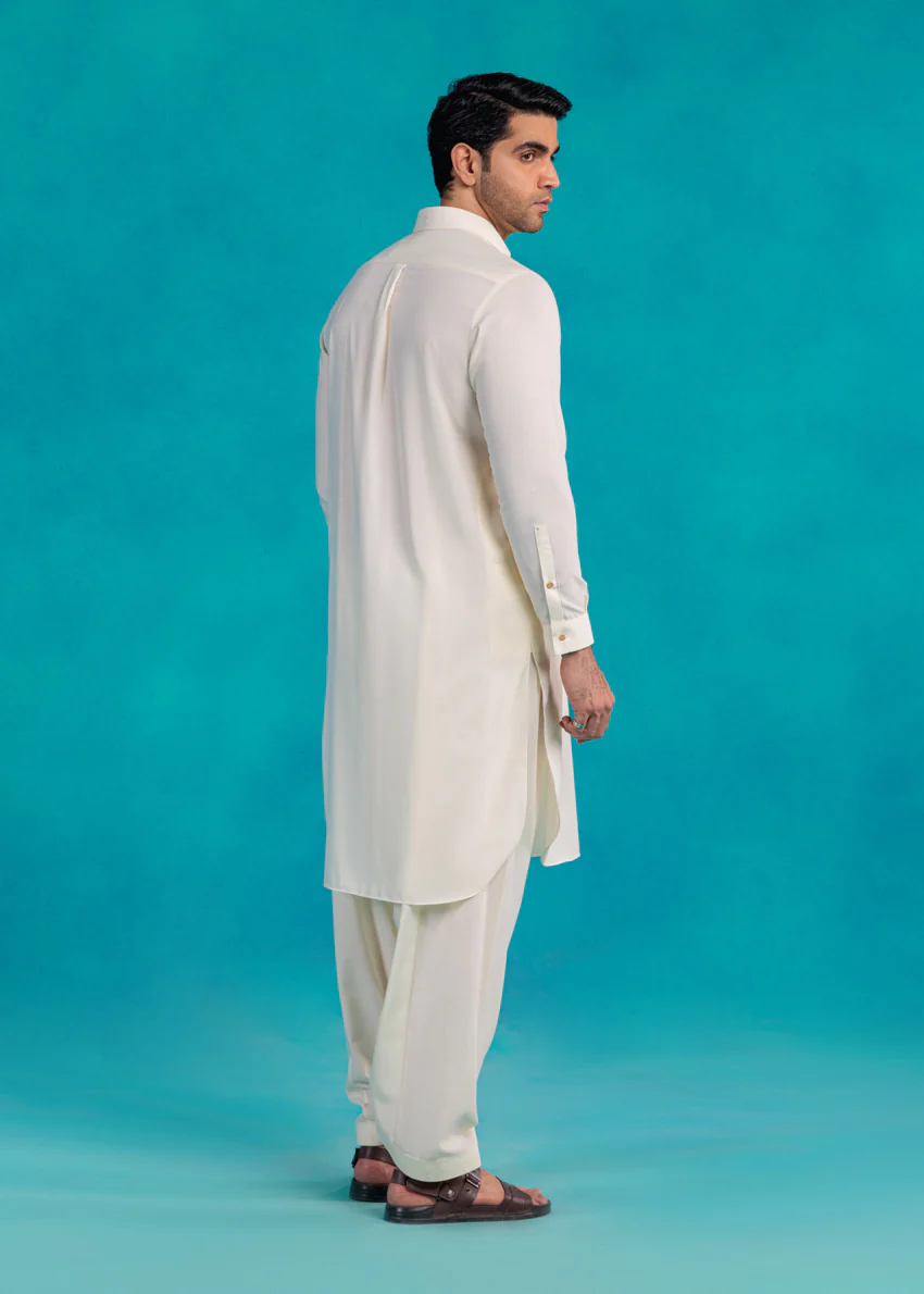 Cream-Blended-Shalwar Suit - (MP2PSBS26BM5J2) - Image 2