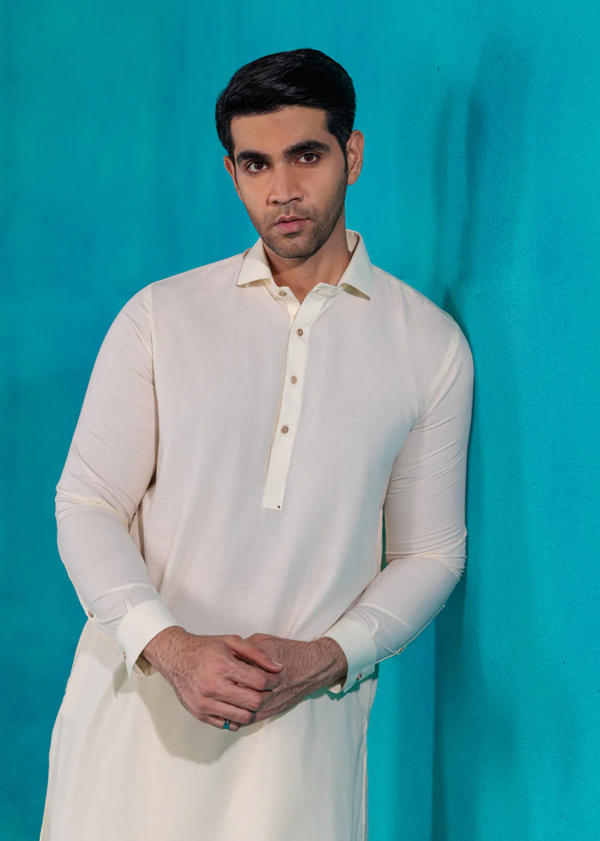 Cream-Blended-Shalwar Suit - (MP2PSBS26BM5J2) - Image 3