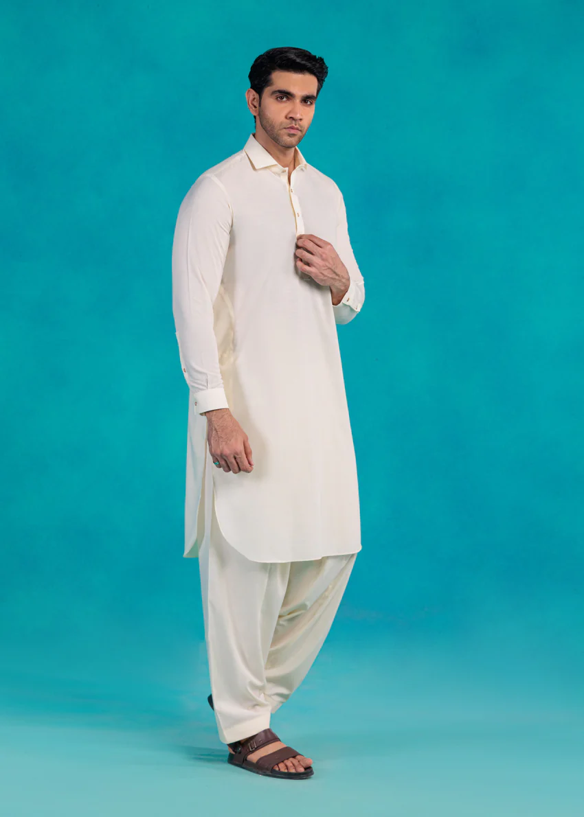 Cream-Blended-Shalwar Suit - (MP2PSBS26BM5J2) - Image 6