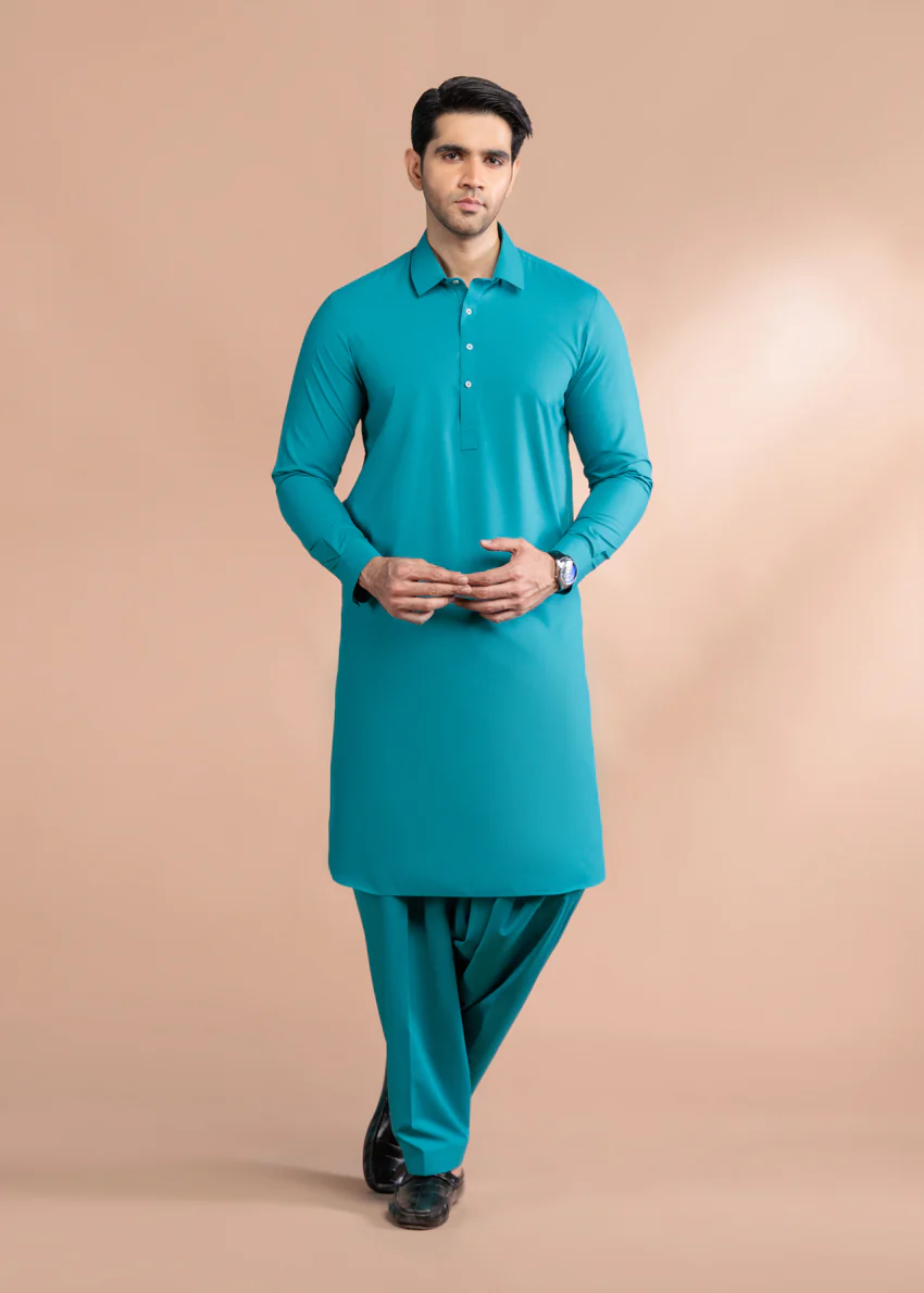 T-Green-Blended-Shalwar Suit - (MP2PSBW25ADJ6)