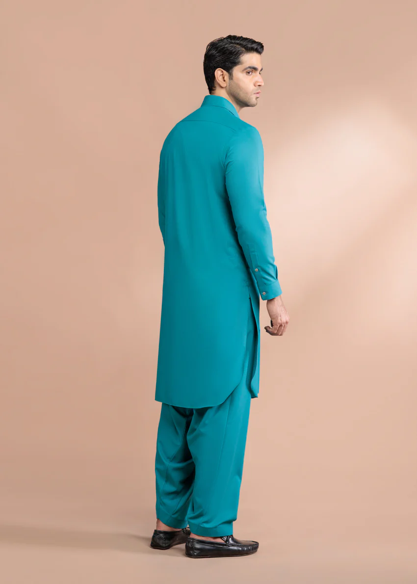 T-Green-Blended-Shalwar Suit - (MP2PSBW25ADJ6) - Image 2