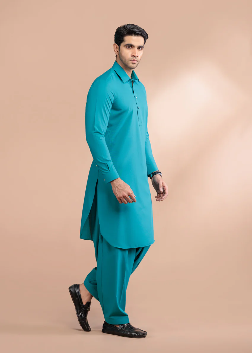 T-Green-Blended-Shalwar Suit - (MP2PSBW25ADJ6) - Image 4